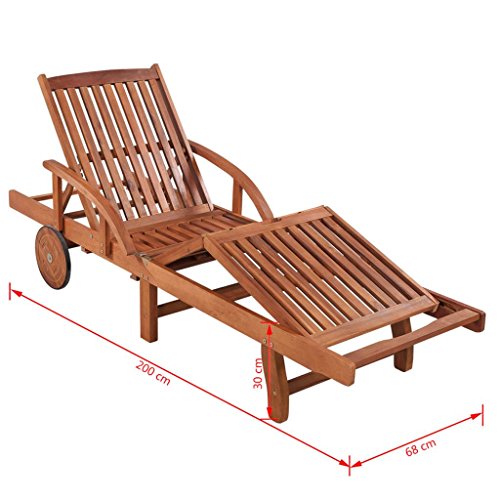 EstaHome Sun Loungers 2 pcs with Table | Adjustable Chaise Lounge Set with Wheels | Rustic Wooden Patio Sunlounger Set | Outdoor Lounge Chair Set | Solid Acacia Wood 78.7" x 26.8" x (11.8"-32.7")