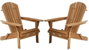 bstophkl outdoor adirondack chair,set of 2 folding wooden adirondack lounger chair,all-weather chair fire pit chairs seating accent furniture wood chairs for patio chair lawn chair – natural