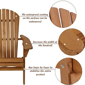 BSTOPHKL Outdoor Adirondack Chair,Set of 2 Folding Wooden Adirondack Lounger Chair,All-Weather Chair Fire Pit Chairs Seating Accent Furniture Wood Chairs for Patio Chair Lawn Chair - Natural