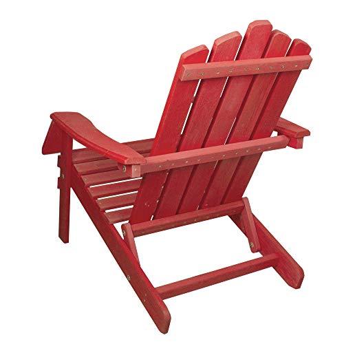 Northlight 36" Red Classic Folding Wooden Adirondack Chair
