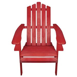 Northlight 36" Red Classic Folding Wooden Adirondack Chair