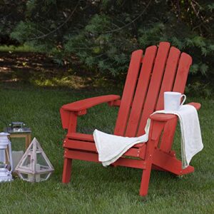 Northlight 36" Red Classic Folding Wooden Adirondack Chair