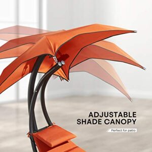 Hanging Chaise Lounge Chair Canopy Floating Chaise Lounger Swing Hammock Chair, for Patio, Garden, Deck and Poolside