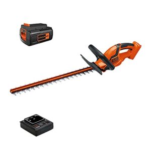 black+decker 40v max hedge trimmer, cordless, 24-inch blade, battery and charger included (lht2436)