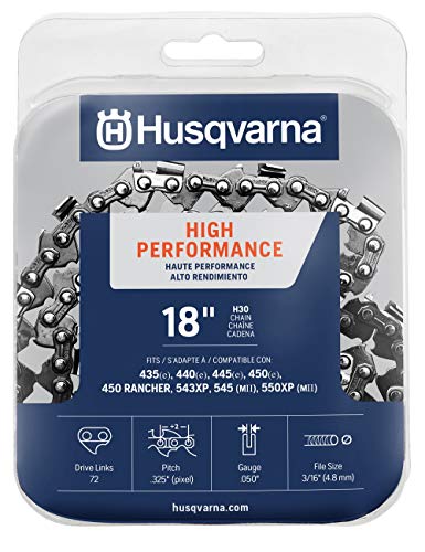 Husqvarna chainsaw chain 18-Inch .050 gauge .325 pitch low kickback low-vibration ,Orange/Gray