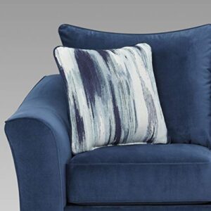 Roundhill Furniture Camero Fabric Pillowback Loveseat, Navy Blue