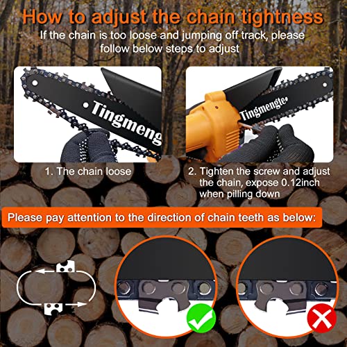 Mini Chainsaw 6 Inch, Cordless Mini Chainsaw Battery Powered with 24V 10000mAh Rechargeable Battery, 2.57Lb One-Hand Use Electric Chainsaw, Handheld Chainsaw for Tree Trimming Wood Cutting