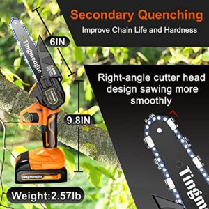 Mini Chainsaw 6 Inch, Cordless Mini Chainsaw Battery Powered with 24V 10000mAh Rechargeable Battery, 2.57Lb One-Hand Use Electric Chainsaw, Handheld Chainsaw for Tree Trimming Wood Cutting