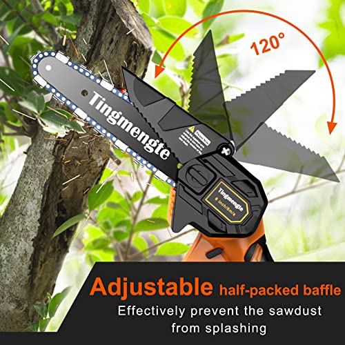 Mini Chainsaw 6 Inch, Cordless Mini Chainsaw Battery Powered with 24V 10000mAh Rechargeable Battery, 2.57Lb One-Hand Use Electric Chainsaw, Handheld Chainsaw for Tree Trimming Wood Cutting