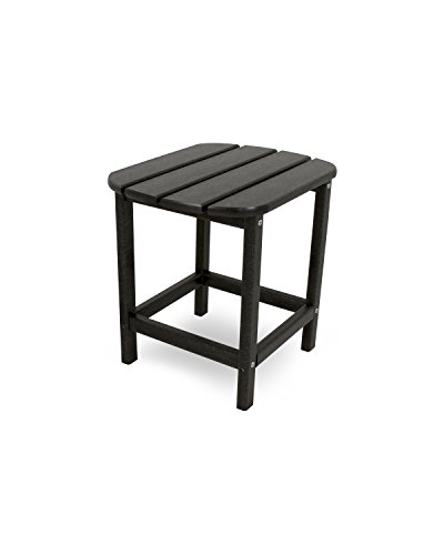 POLYWOOD R100BL Presidential Rocking Chair, Black & SBT18BL South Beach 18" Outdoor Side Table, Black