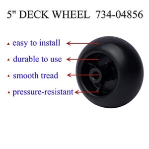 4 Pack lawn mower Deck Wheels Replacement 753-04856A Fits Cub Cadet RZT50 RZT54 LT1050 AM116299 M111489