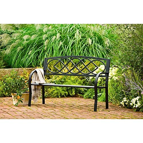 Celtic Knot Garden Bench Black Aluminum Backed