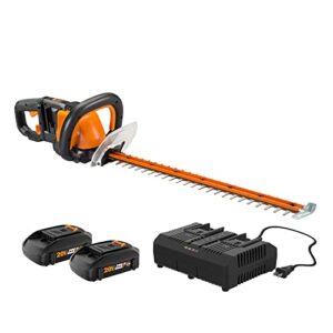worx wg284 40v power share 24″ cordless hedge trimmer (batteries & charger included)