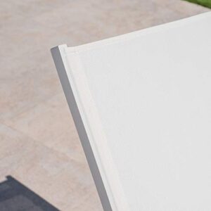 2-Piece White Contemporary Aluminum Outdoor Furniture Patio Lounger Set