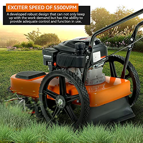 SuperHandy String Trimmer Walk Behind 21" Inch Line Cutting Diameter for Landscaping, Lawn, Garden, Fields, Farmland, Mowing, Brush Clearing Helps with Fire Prevention/Building Firebreaks