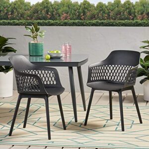 Christopher Knight Home Madeline Outdoor Dining Chair (Set of 2), Black