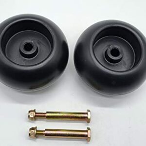 2 pcs Deck Wheels + Shoulder Bolts, Lock Nuts For 133957 174873 532133957 532174873 Replace 734-03058, 753-04856. 92683, 92265. M84690