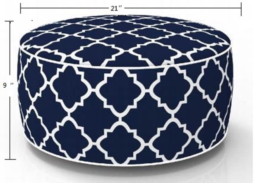 Gaier Inflatable Footstool Round Ottoman 21x9 Inch Used for Indoor or Outdoor Kids/Adults Home Yoga Patio Deck Front Porch Backyard Garden Travel Portable Camping Bearing 285 lb (Blue)