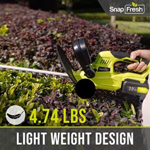 Cordless Hedge Trimmer - SnapFresh 20V Electric Hedge Trimmer 22" Dual-Action Blade, Grass Trimmer with 2.0Ah Battery and Charger, Bush Trimmer, Shrub Trimmer