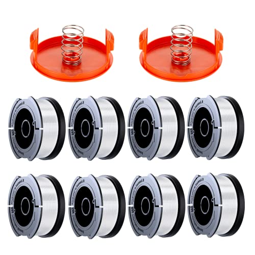 Eventronic 10 Pack String Trimmer Replacement Spool Compatible with Black+Decker Weed Eater, 240ft 0.065" AF-100 Autofeed Line for Black+Decker String Trimmers(8 Spools + 2 Caps+2 Springs)