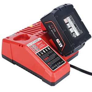 M12 & M18 Multi Voltage Lithium Ion Battery Charger for Milwaukee 48-59-1812 18V&12V Fuel Gauge XC Battery