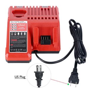 M12 & M18 Multi Voltage Lithium Ion Battery Charger for Milwaukee 48-59-1812 18V&12V Fuel Gauge XC Battery