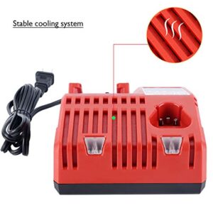 M12 & M18 Multi Voltage Lithium Ion Battery Charger for Milwaukee 48-59-1812 18V&12V Fuel Gauge XC Battery