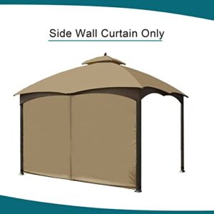 Wonwon Gazebo Universal Replacement Privacy Curtain Privacy Panel Canopy Side Wall with Zipper for 10' x 10' Outdoor Gazebo (Khaki)