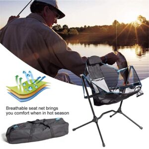 Dongxing Portable Outdoor Folding Rocking Chair,Camp Chair,Recliner Luxury Camp Chair,Relaxing Swing (Green)