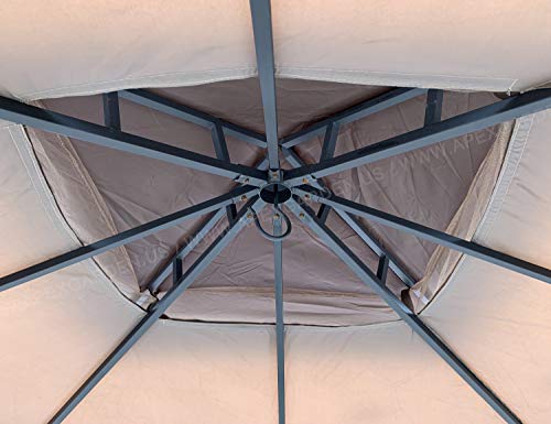 APEX GARDEN Replacement Canopy Top for 8' x 8' Gazebo #L-GZ375PST, L-GZ375PST-3