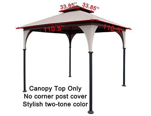 APEX GARDEN Replacement Canopy Top for 8' x 8' Gazebo #L-GZ375PST, L-GZ375PST-3