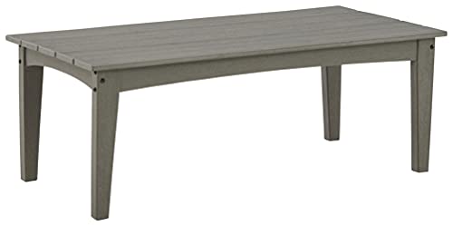 Signature Design by Ashley Visola Outdoor HDPE Patio Cocktail Table, Gray