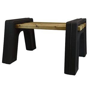rts companies inc home accents custom length lightweight indoor or outdoor backless bench ends, black color (wood & screws sold separately)