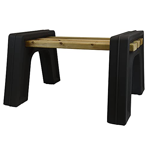 RTS Companies Inc Home Accents Custom Length Lightweight Indoor or Outdoor Backless Bench Ends, Black Color (Wood & Screws Sold Separately)