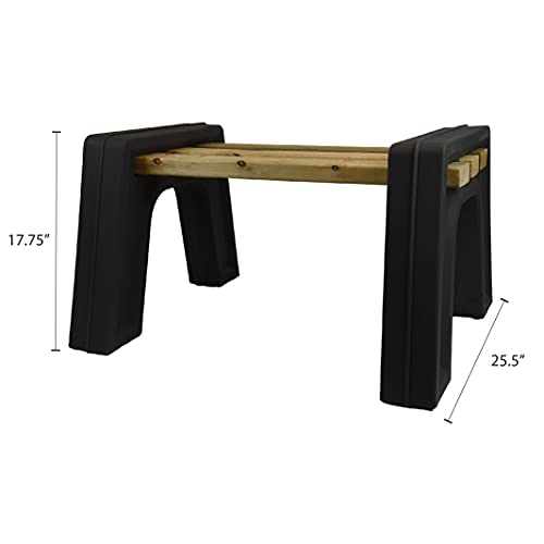 RTS Companies Inc Home Accents Custom Length Lightweight Indoor or Outdoor Backless Bench Ends, Black Color (Wood & Screws Sold Separately)