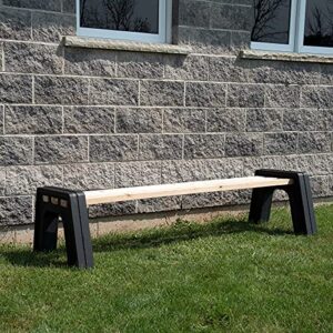 RTS Companies Inc Home Accents Custom Length Lightweight Indoor or Outdoor Backless Bench Ends, Black Color (Wood & Screws Sold Separately)