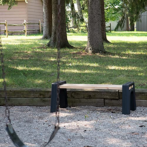 RTS Companies Inc Home Accents Custom Length Lightweight Indoor or Outdoor Backless Bench Ends, Black Color (Wood & Screws Sold Separately)