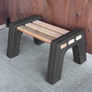 RTS Companies Inc Home Accents Custom Length Lightweight Indoor or Outdoor Backless Bench Ends, Black Color (Wood & Screws Sold Separately)