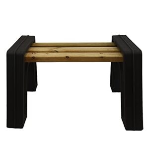 RTS Companies Inc Home Accents Custom Length Lightweight Indoor or Outdoor Backless Bench Ends, Black Color (Wood & Screws Sold Separately)