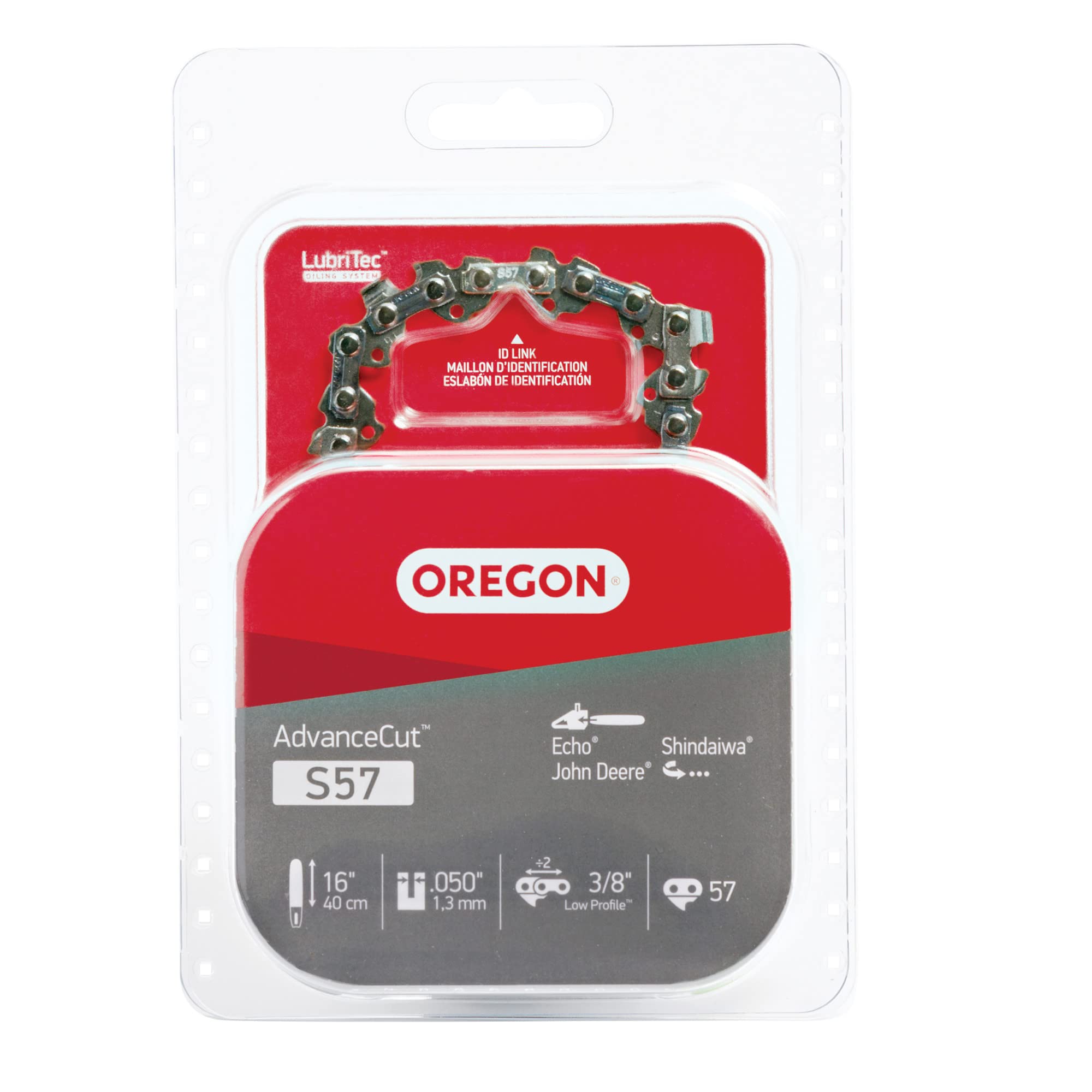Oregon S57 AdvanceCut Replacement Chainsaw Chain for 16-Inch Guide Bar, 57 Drive Links, Pitch: 3/8" Low Profile, Low Vibration, .050" Gauge,Gray