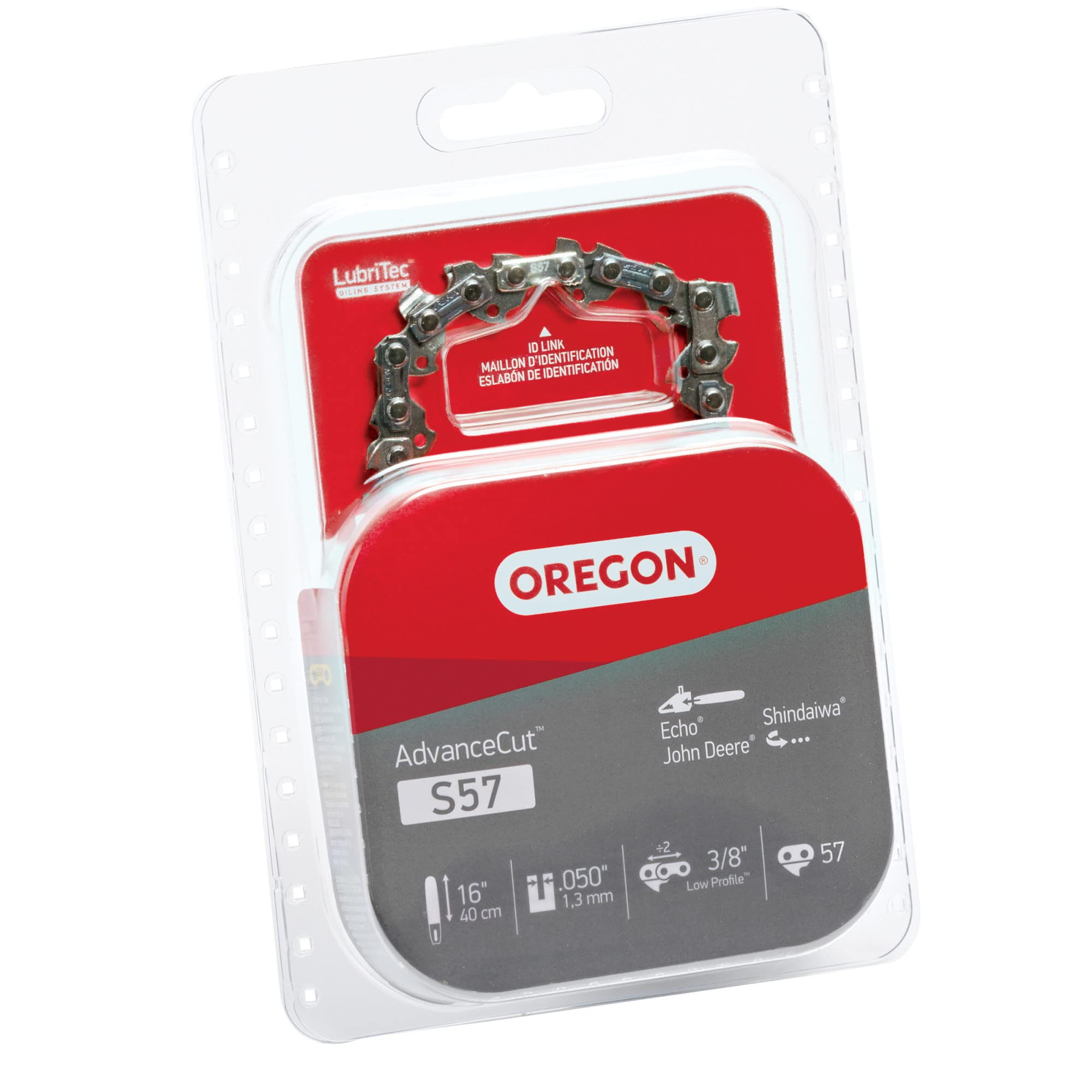 Oregon S57 AdvanceCut Replacement Chainsaw Chain for 16-Inch Guide Bar, 57 Drive Links, Pitch: 3/8" Low Profile, Low Vibration, .050" Gauge,Gray