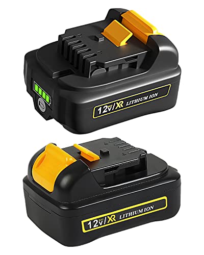 COMRGIKE 3.0Ah 12V 2Pack Battery Replacement for Dewalt 12V Battery DCB123 DCB127 DCB122 DCB124 DCB121 Compatible with Dewalt 12V Tools, for Xtreme/ DCL045B/ DCF903B etc. Series