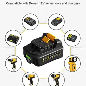 COMRGIKE 3.0Ah 12V 2Pack Battery Replacement for Dewalt 12V Battery DCB123 DCB127 DCB122 DCB124 DCB121 Compatible with Dewalt 12V Tools, for Xtreme/ DCL045B/ DCF903B etc. Series