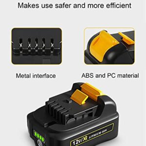 COMRGIKE 3.0Ah 12V 2Pack Battery Replacement for Dewalt 12V Battery DCB123 DCB127 DCB122 DCB124 DCB121 Compatible with Dewalt 12V Tools, for Xtreme/ DCL045B/ DCF903B etc. Series