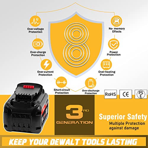 TenHutt 【Upgrade】 20V/60V/120V 9.6Ah High Capacity MAX Lithium-ion Replacement Battery for Flexvolt 20V/60V/120V Cordless Power Tools DCB606 DCB612 DCB206 DCB204 Li-ion Battery