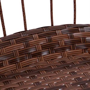 Egg Chair with Cover Indoor Hanging Swing Chair with Stand Rattan Wicker Patio Swing Chair 300 lbs Hanging Chair Outdoor Egg Chair with Stand for Kids Teens Adults (Brown)