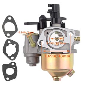 212cc Carburetor Replacement for Harbor Freight Predator 212cc R210 6.5HP 7HP OHV Horizontal Engine Replace Models 60363 68121 69727 68120 69730 carb (with Spark Plug and insulator)