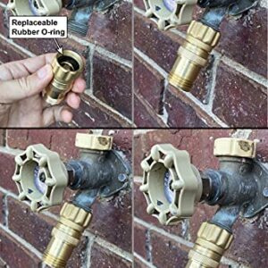 Heavy Duty 25 psi Water Pressure Regulator 3/4 inch Hose Thread Drip Irrigation System Pressure Reducer, Lead-Free Brass