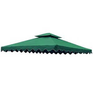 dockmoor 118″x118″ gazebo canopy top replacement 10×10 canopy cover 2 tier (green-wave edge)