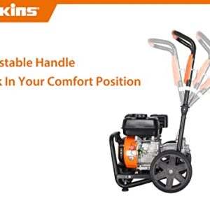 Genkins GPW3200 Gas Powered Foldable Pressure Washer 3200 PSI and 2.5 GPM, Soap Tank and Five Nozzle Set | Compact & Foldable
